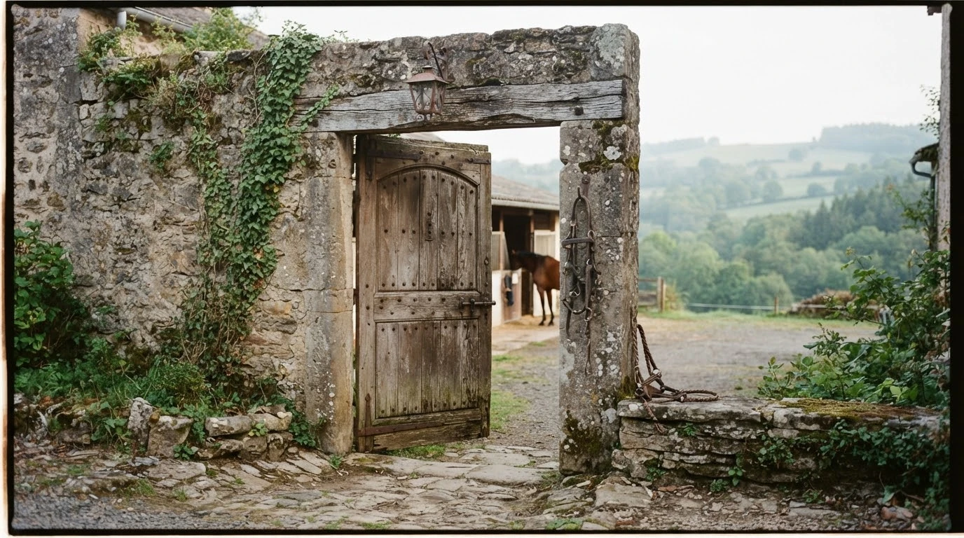 Entrée du ferme equestre de l'alagnon, centre équestre à Laveissière