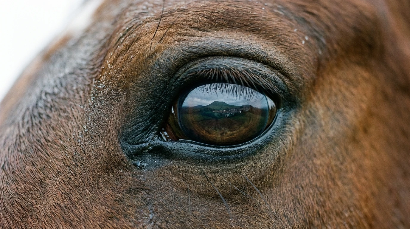 Un regard de cheval au ferme equestre de l'alagnon, Laveissière